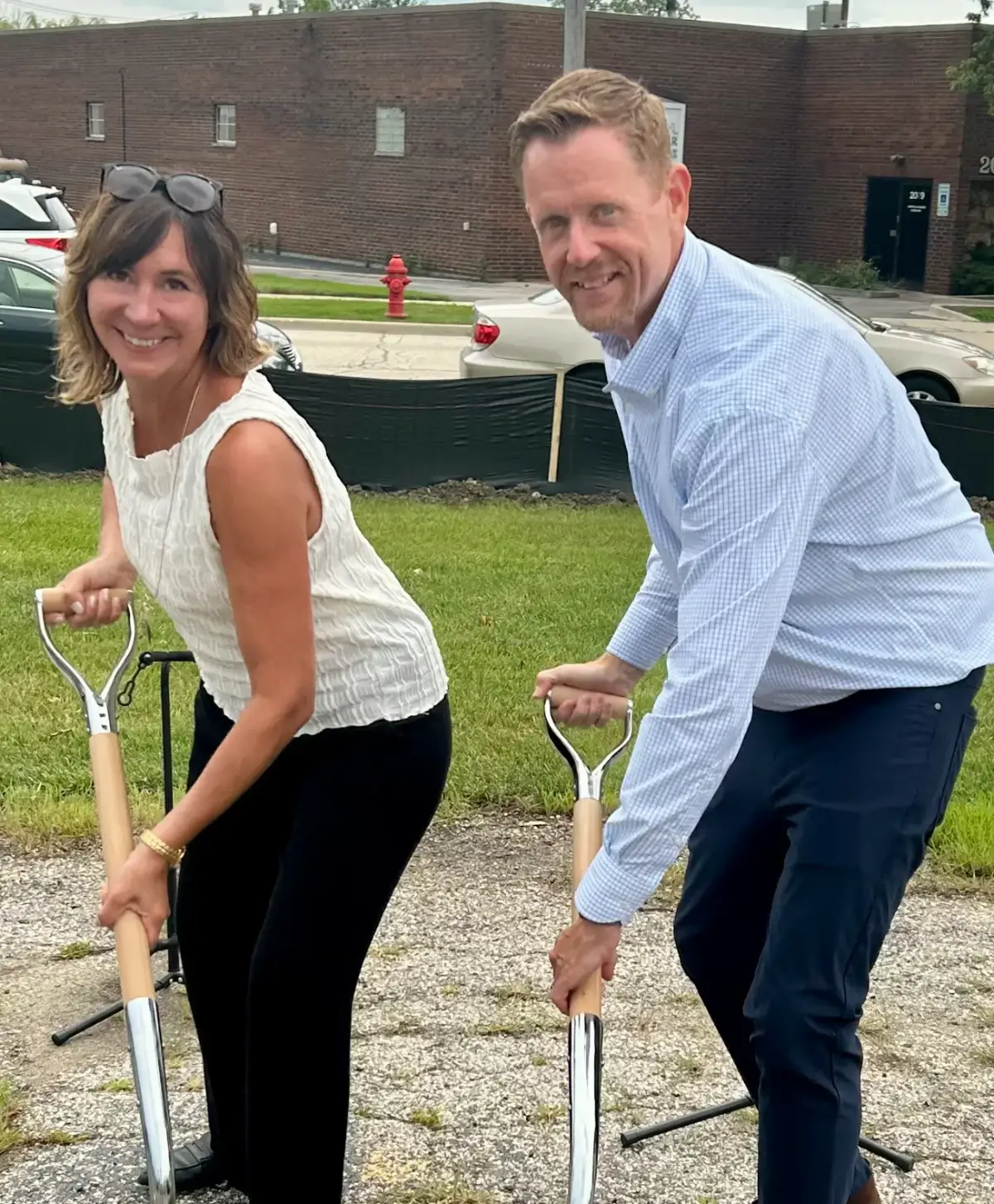 Ryan and Nancy Quinn breaking ground on a Fox Valley project